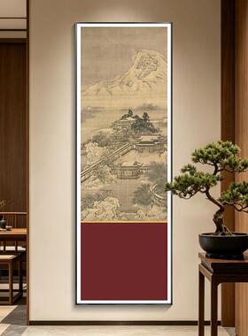 宋式美学酒店玄关走廊过道挂画新中式客厅装饰画茶室包间饭厅壁画