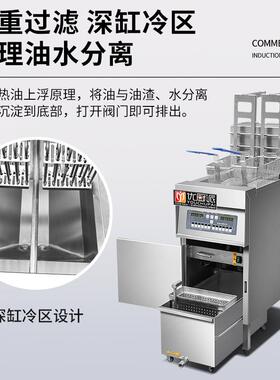优厨派电炸炉自动升降油炸锅汉堡店炸鸡炉商用立式大容量电脑炸机
