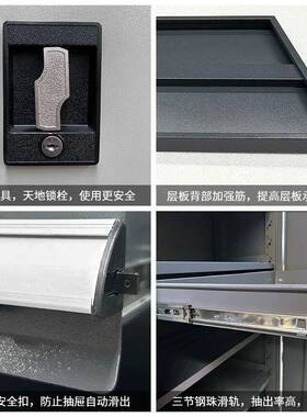 重型工具柜铁皮柜车间五金工具箱双开门工厂储物柜安全工具柜加厚