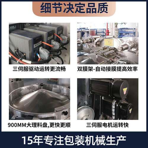 糖果包装机高速三伺服全自动理料奶枣棉花糖麻花巧克力枕式包装机 - 图1