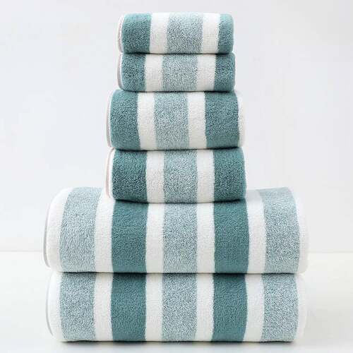6pc cotton bath towel set Large Hand Bathroom Shower Towels - 图0