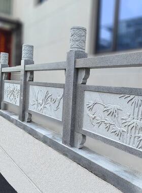 大理石石材栏杆花岗岩栏杆护栏新型中国石雕栏杆公园风景河桥工程