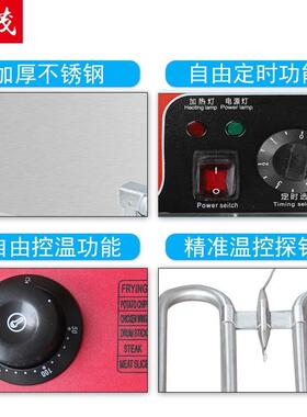 旭茂82A双缸双筛电炸炉商用炸炉不锈钢多功能双控带计时器电炸炉