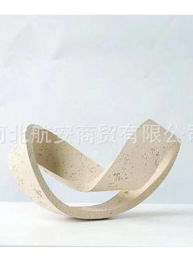 现代简约创意树脂线条摆件样板房售楼处桌面茶几电视柜软装饰品