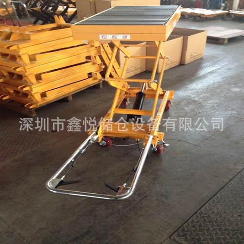 500kg手柄折叠手动平台车移动式液压升降平台车升降台 - 图2