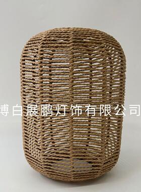 餐厅卧室灯饰复古禅意民宿酒店茶室灯具藤编灯饰