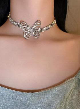 蝴蝶结夸张珍珠项链小众气质项链