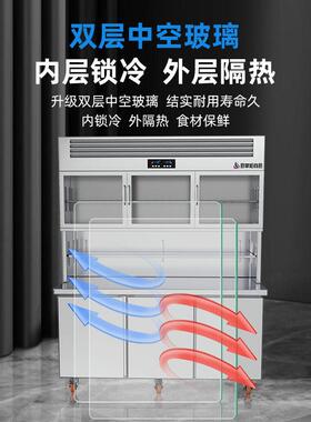 冷藏冷冻子母冰柜商用厨房两用立式保鲜碗柜四门冰箱爆款双温