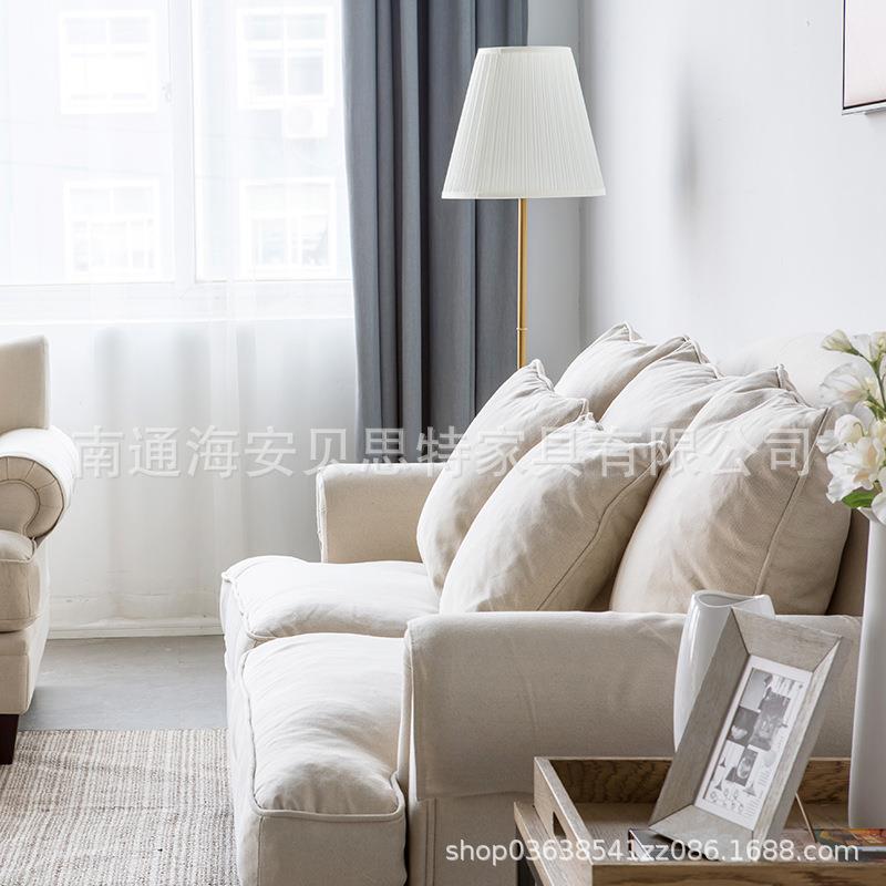 American modern minimalist living room three-person sofa combination fully equipped removable and washable small apartment fabric sofa down sofa