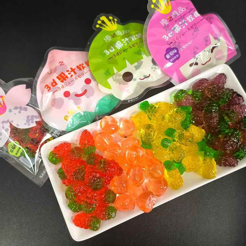 优之唯品3D果汁糖果软糖QQ糖水果味卷卷糖橡皮糖儿童零食办公室