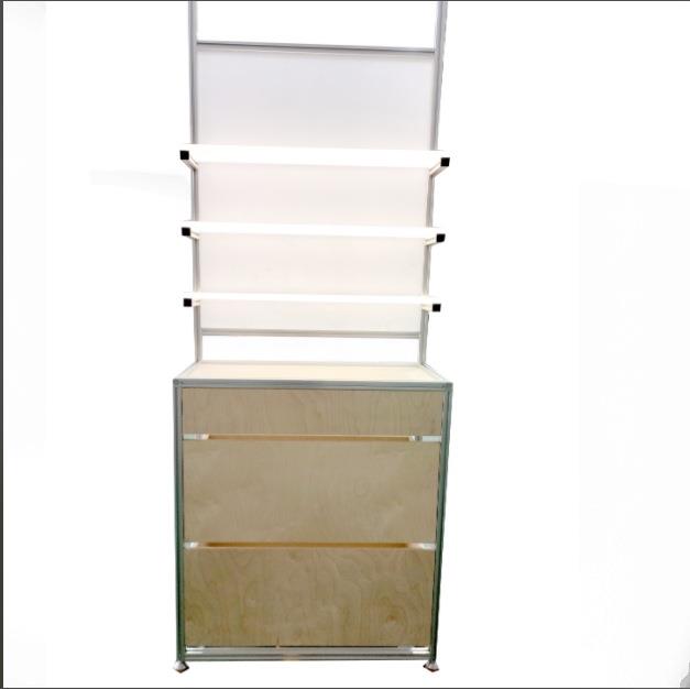 Aluminum profile storage rack assembled wardrobe coffee milk tea shop furniture diy overhead hole board display shelf