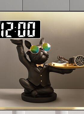 进口钥匙的摆件入放户539玄关家门居装饰品轻奢法斗狗盘鞋柜托收