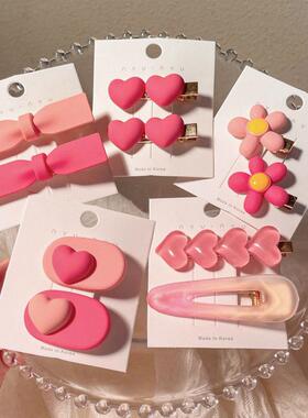 Pink Color Snap Hair Clips for Hair Clip Pins BB Hairpin Met