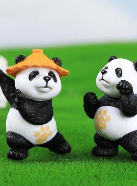 仿真熊猫摆件 成都熊猫同款纪念品 桌面仿真动物盆景装饰配件摆设