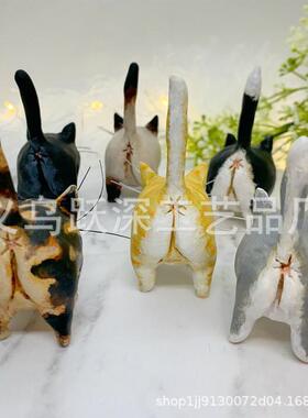 Kitty微型雕塑树脂工艺品微型猫雕塑装饰吊坠独立站