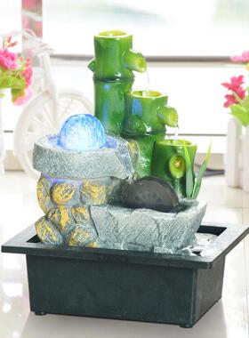 流水喷泉摆件简约现代工艺礼品摆饰家居装饰品客厅创意小假山水景