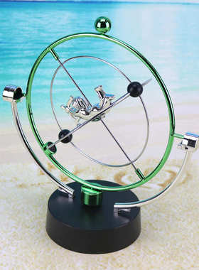彩色天体轨道永动仪 创意物理科教旋转地球永动仪 家居装饰摆设