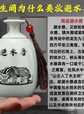 避水兽化妆室荷花鲤鱼净秽厕所在西北角水淹天门摆件橱厕同宫化解