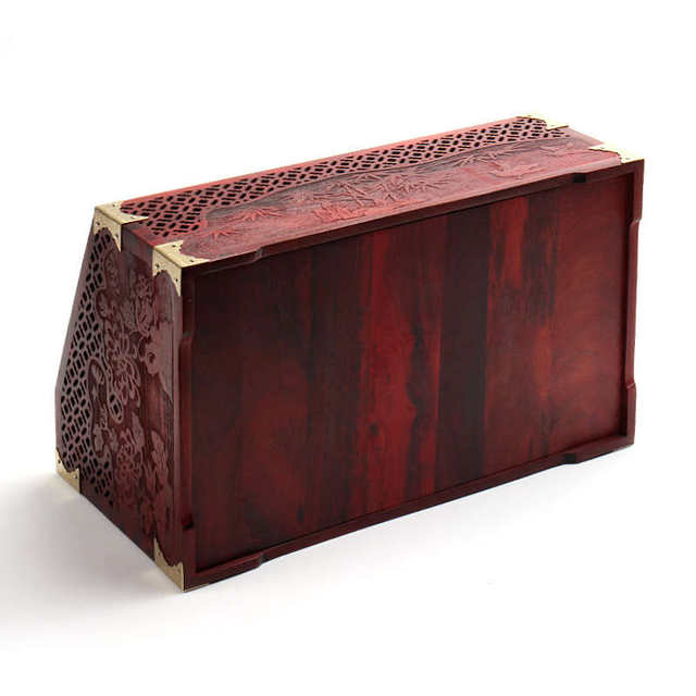 Solid wood multi-function tissue box blood sandalwood carving creative large-sized cardboard box living room coffee table remote control storage box