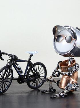 创意电脑桌面气氛灯公路单车朋克机器人个性手工制作轻奢男生礼物