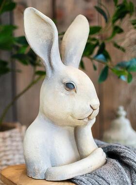 掬涵兔子半身像雕塑大型装饰摆饰后现代艺术玄关庭院创意乔迁礼物