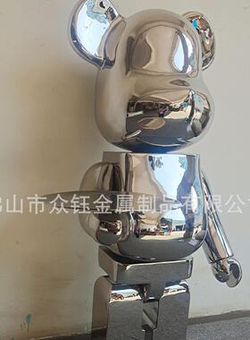 纯手工锻打镜面不锈钢法斗犬创意摆件热销北欧风异型雕塑镇宅艺术