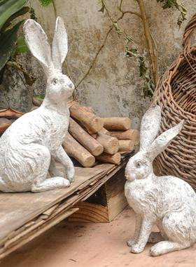 新年摆件客厅摆件高端大气上档次美式乡村仿古做旧拍摄道具花园庭