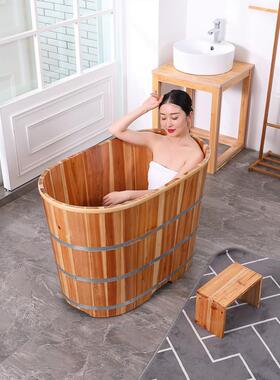 高水位浴桶大人家用全身泡澡桶木桶成人洗澡桶沐浴桶儿童浴盆浴缸