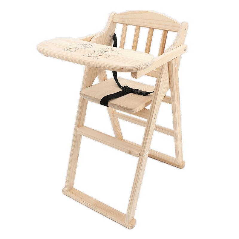 Solid wood baby dining chair hotel children's dining table commercial foldable stool eating seat stool baby dining chair