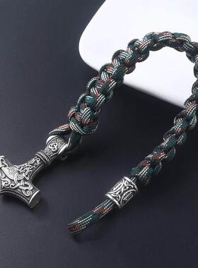 Ancient Norse Viking Men Bracelets Thor Mjolnir Hammer Parac