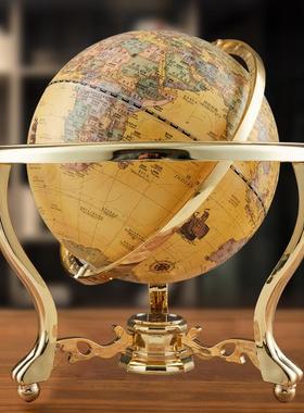 高档复古球仪摆件大客号厅书房家居装饰品办公室地业工艺品轻奢开