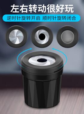 新款车载旋转开屏烟灰缸一键收纳开盖防飞灰个性汽车多功能垃圾桶