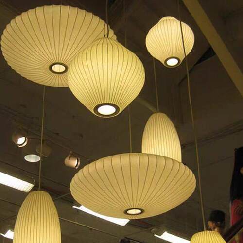 日式蚕丝吊灯简约现卧室餐厅灯具新中式茶室火锅店饭店灯笼吊灯 - 图2