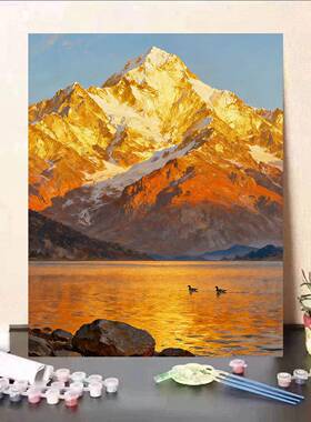 大尺寸30x40数字油画手绘油画纯手工填色diy客厅风景挂画丙烯油画