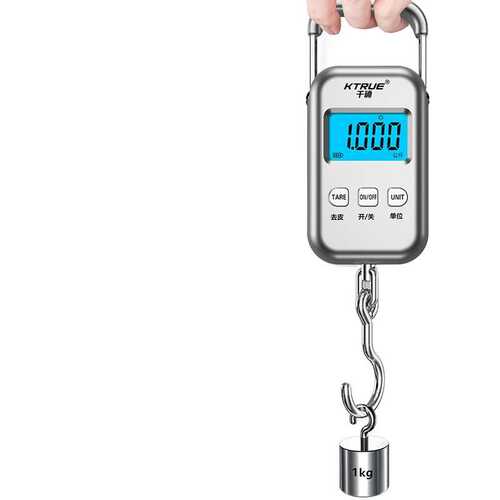 便携式手提电子秤50KG高精度随身家用买菜行李快递挂钩弹簧称鱼器 - 图0