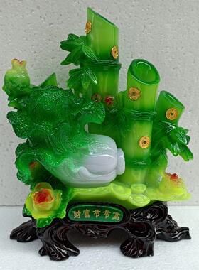 财富节节高 招财富贵竹子 树脂工艺品摆件风水 开业家居装饰礼品