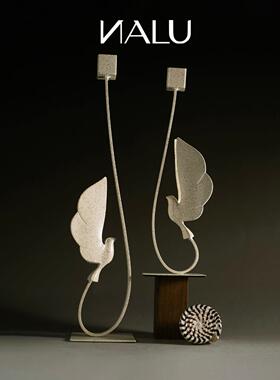 NALU那鲁夫鸟爱心烛台比翼双飞高级感艺术装饰品桌面摆件结婚礼物