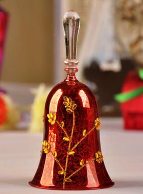 新款直销欧式餐铃 透明玻璃铃铛 家居礼品英伦风范装饰品