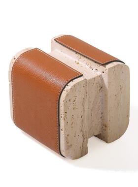 现代艺简约创意MWG理石几何摆件石材工品样房售板楼处桌面茶几桌