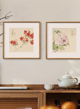 花二十四挂节气卉画新中式摆画桌花LM91034面斗柜装饰画中国风斗