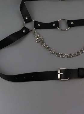 性感男士背带身体朋克肩带项链