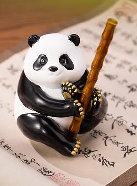 正品秉仁铜运攀登熊猫装饰品桌面装饰品办公气桌面装饰品伟大的朱