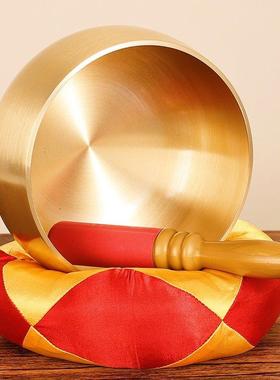 加厚铜磬铜庆静心钵盂佛音碗庆引罄修行钵纯铜法器日式光身庆铜钵