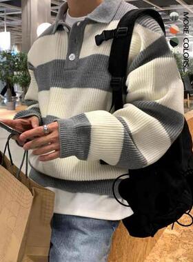 X 82358 Men's Color Block Sweater 拼色条纹毛衣