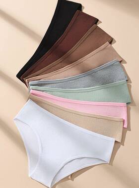 Women's Solid Color Panty Cotton Briefs 3/4/5/6/7/8/9pcs