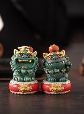 国潮风彩金风狮爷状才元20250109博平安家居摆创狮意可爱件子桌面