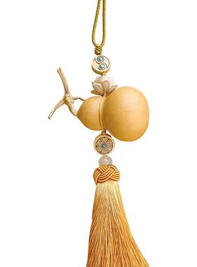 真天然葫芦挂件门对门卧室开口木葫芦五帝钱闭口小葫芦车挂件挂饰