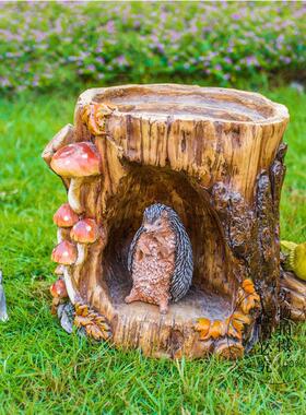 花园庭院饰件创意树桩摆户外园林雕景装观别树桩01墅树脂工艺品塑