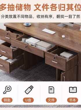 实木电脑桌卧室书桌家用学生写字桌办公室简约现代老板桌办公桌子