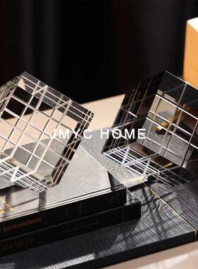 意式极简约办公室柜魔方摆件样板房售楼处客厅电视柜软装饰品摆设